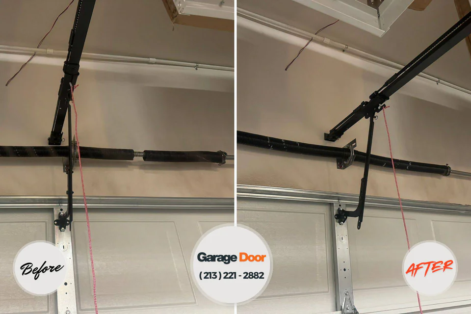 Before and after: garage door repair Cottonwood, MN